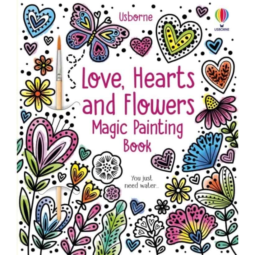love, hearts and flowers magic painting book